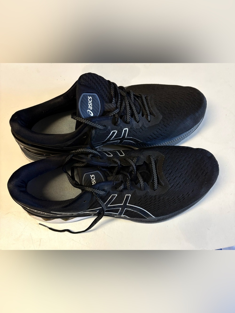 Asics Black Athletic Running Sneakers with White Logo Accents